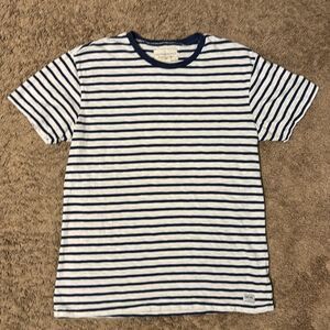 Denim & Supply Ralph Lauren White Navy Stripes Short Sleeve Crewneck Tees size M